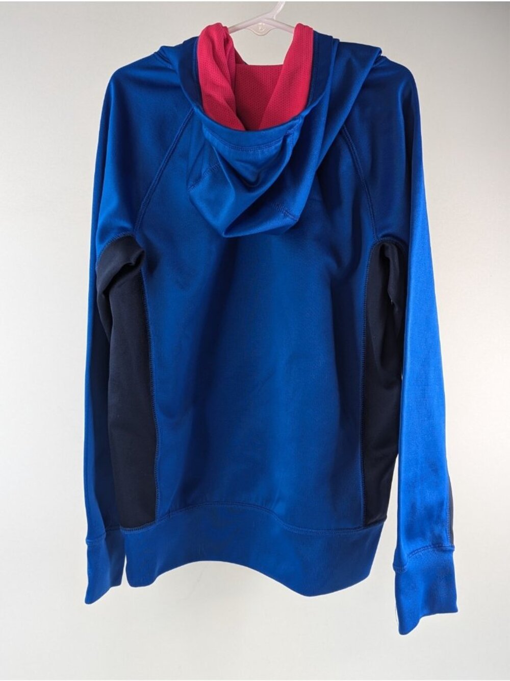 Nike Dri Fit Hoodie Youth Medium Blue Black Magenta Pullover Hooded Sweatshirt - Picture 3 of 10